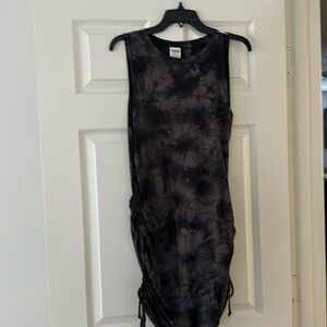 PINK Tie Dyed Dress Rouched Ties on each side